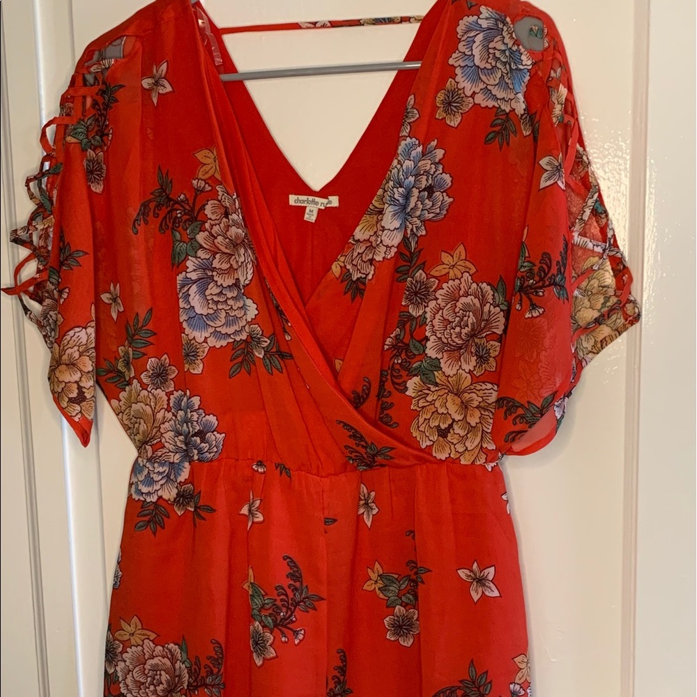 Blood Orange Floral Romper